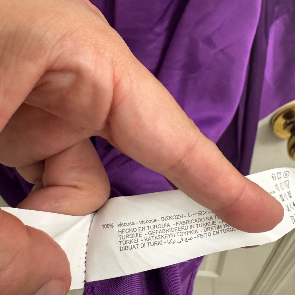 ZARA Purple Satin Wrap Dress - Picture 7 of 8